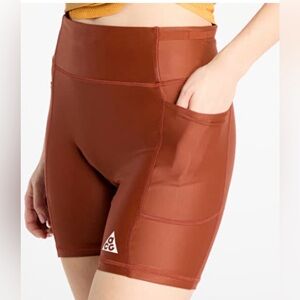 Nike ACG Trail Biker Shorts Rust Orange Hiking Running Size M NWT